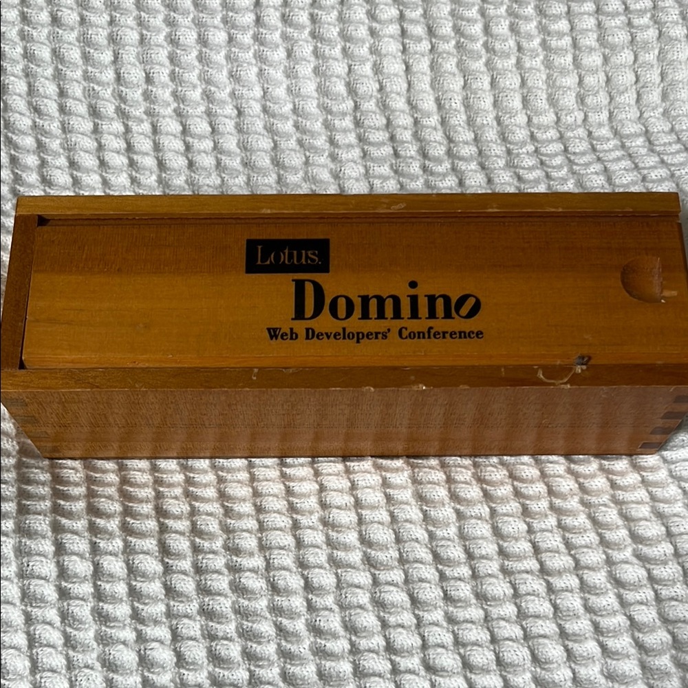 Domino set in wooden box